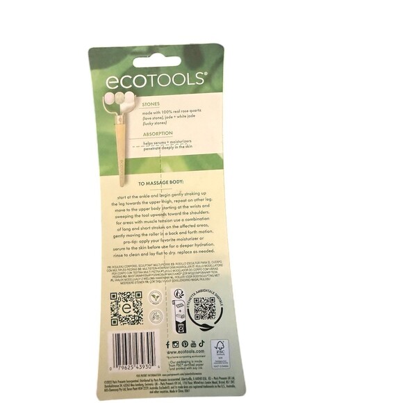 EcoTools Multi-Stone Body Sculpting Roller Massage Wand Rose Quartz Jade - Picture 2 of 2